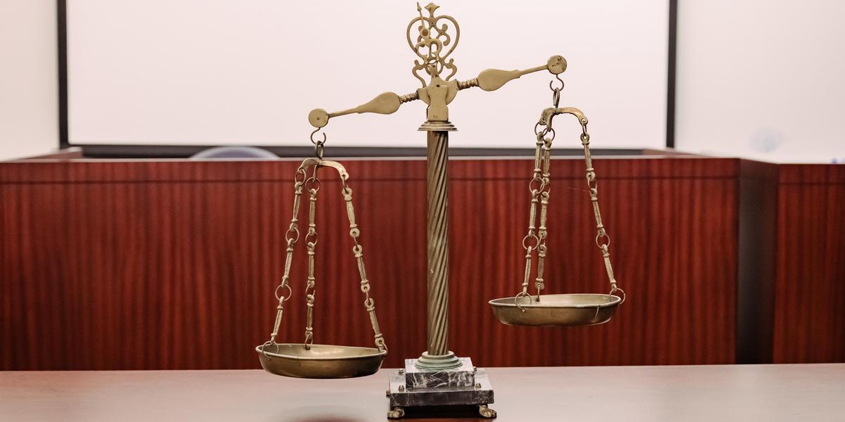 Pendulum inside of a classroom.