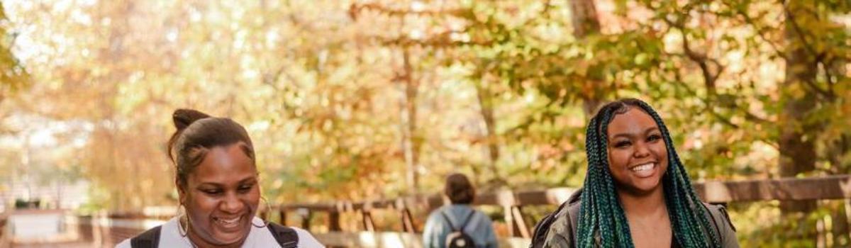 Two students at Arnold campus during the fall term.